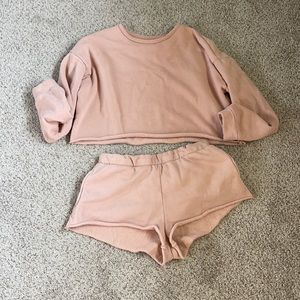 Pajama sweat set pink size small